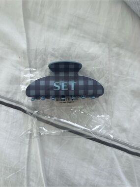 Set Active Gingham Claw Clip Hammock